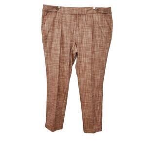 NWT CJ Banks The Perfect Pant Red Plaid Trouser Relaxed Fit Women Plus Pants 16W